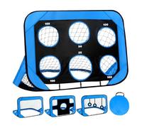 Juego de goles de fútbol para - Red de fútbol portátil emergente, propósito interior para jardín, incluye objetivos de balón de fútbol, conos de entrenamiento, equipo deportivo