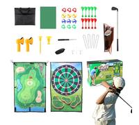 Juego de golf Chip and Stick, juego de chipping de dardos de golf,Alfombrilla de doble cara multiusos | Kit completo de alfombrilla de entrenamiento de Golf con chipset de de dardos para jo