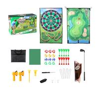 Juego de golf con chip y stick, juego de astilla de dardos de golf | Alfombrilla de práctica para el juego del chipping del de doble cara - Kit completo de alfombrilla de con de fr