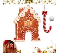 Juego de Golf de Pan de Jengibre, Campo de Minigolf Navideño, Juguete Portátil con Bastón de Caramelo y Pelotas, Divertido Juego de Fiesta de Navidad para Niños y Adultos