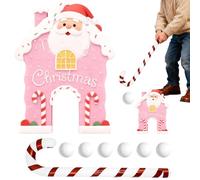 Juego De Golf De Pan De Navidad | Juego De Mini Golf Portátil Con Palitos De Algodón De Azúcar, Divertido Juguete Para Interior Y Exterior Para Reuniones De Vacaciones Familiares, Oficina En C