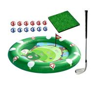 Juego de golf flotante para piscina - Juguetes inflables de verano para practicar | PVC reforzado verde con estera para picar, dispositivo deportivo acuático, accesorios para parques acuáticos para ca
