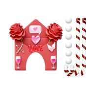 Juego de golf para una cita inolvidable, regala tiempo único juntos, juego de San Valentín con raquetas y bolas para enamorados (rojo A)