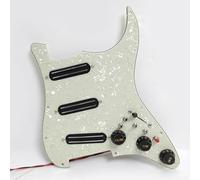 Juego de golpeador cargado precableado para guitarra Fender Stratocaster con 3 mini pastillas Humbucker de doble riel, interruptores divididos de bobina, interruptor de mejora, ollas (322)