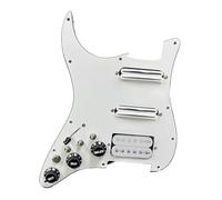 Juego de golpeadores de guitarra eléctrica ST Guitarra SSH-Coil Splitting precableado, dos mini Humbucker + un Humbucker (9K/9K/15K) (interruptor WH) (blanco WH)