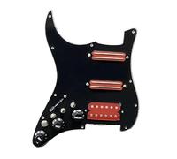 Juego de golpeadores de guitarra eléctrica ST Guitarra SSH-Coil Splitting precableado, dos mini Humbucker + un Humbucker (9K/9K/15K) (interruptor BK rojo)