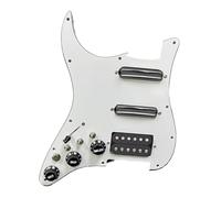 Juego de golpeadores de guitarra eléctrica ST Guitarra SSH-Coil Splitting precableado, dos mini Humbucker + un Humbucker (9K/9K/15K) (interruptor WH) (negro WH)