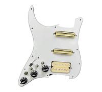Juego de golpeadores de guitarra eléctrica ST Guitarra SSH-Coil Splitting precableado, dos mini Humbucker + un Humbucker (9K/9K/15K) (interruptor WH amarillo)