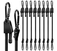 Juego de gomas elásticas ajustables con mosquetón, juego de 8 tensores para equipaje negro, expandidores de 30/60/100 cm con mosquetón, tensores de látex extra fuertes para sombrilla, coche y