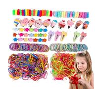 Juego de gomas para el pelo y juego de clips, gomas elásticas para el pelo, coletero para coletas, gomas para el pelo, juego de gomas para el pelo para niñas, niños