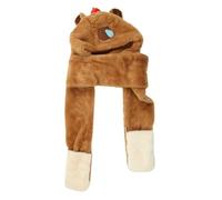 Juego de gorro de capibaras de gran tamaño con bufanda y guantes, gorro de esquí, con capucha, accesorios para fotos de dibujos animados, para exteriores, sombreros de dibujos animados para mujer