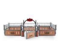 Juego de granero para caballos, cerca de juego para establo de caballos, 17.3x7.9x5.9 '', cerca de granero de plástico realista, juguetes educativos imaginarios y creativos, accesorios para amantes p