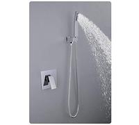 Juego de Grifo de Ducha de baño de latón montado en la Pared, Cabezal de Ducha + grifos mezcladores, Cepillo de Ducha de Mano, grifos de baño Dorados y Negros - (Color: Azul)
