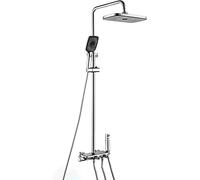 Juego de grifo de ducha termostático de ducha de lluvia clásica, juego combinado de ducha de montaje en pared, ducha mezcladora de lluvia de latón con cabezal de ducha, boquilla de bañera en cascada,
