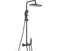 Juego de grifo de ducha termostático de ducha de lluvia clásica, juego combinado de ducha de montaje en pared, ducha mezcladora de lluvia de latón con cabezal de ducha, boquilla de bañera en cascada,