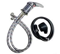 Juego de grifo para fregadero de salón de belleza, control de agua fría y caliente con manguera rociadora para estación de peluquería, aleación de zinc (B)