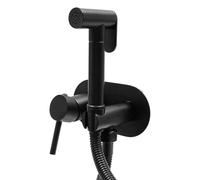 Juego de grifos de bidé, pulverizador de bidé caliente y frío, diámetro de rosca G1/2, pulverizador manual de bidé de acero inoxidable para el inodoro (negro)