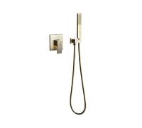 Juego de grifos de Ducha de baño montados en la Pared de latón, grifos mezcladores de Cabezal de Ducha Cuadrado, Cepillo de Cabezal de Ducha de Mano, grifos de baño de Pared Dorados (Color: Solo