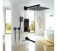 Juego De Grifos De Ducha Mate De Baño Toque De Mezcladora Digital Y Caliente De 3 Maneras De Grifos De Baño De Bañera De Lluvia Para Bañera-12_inch,12 Pulgadas