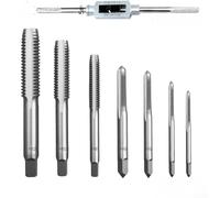 Juego de grifos y troqueles M6-M10, kit de herramientas de roscado manual de flauta recta de vástago cuadrado de 2 piezas para trabajo de metal (C)