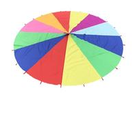 Juego de grupo de 6 pies | Tienda de paracaídas arco iris | Bolas multicolores para niños, ejercicios de interior y exterior, tela resistente, asas suaves, bolsa de almacenamiento, juegos cooperativos