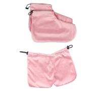 Juego de Guantes de Algodón Felpa y Cubre Pies para Terapia de Cera Rosa | 2 Pares, Mantiene la Cera Tibia y Favorece la Absorción de Humedad en Spa y Hot Wax Therapy