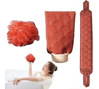 Juego de guantes de baño: herramienta exfoliante para la espalda, paquete de renovación de la piel de piezas, construcción de 107 g + tejido de alta fricción, material sintético de resist