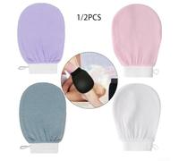 Juego de guantes de baño marroquíes, 2 manoplas exfoliantes, diseñadas para todo tipo de piel (2 unidades, blanco)