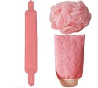 Juego de guantes de baño para exfoliar la espalda, juego de guantes de baño, 3 exfoliantes corporales, exfoliante para la espalda para hombres y mujeres, dispositivo de baño, set de exfoliación