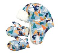 Juego de guantes de invierno para niños pequeños para jugar en trineo, construir un muñeco de nieve, aprender esquí, guantes cálidos para niñas y niños, Geometría, XL