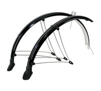 Juego de guardabarros negros para bicicleta de 28 pulgadas con cable eléctrico - 45 mm ( Negro / 45 mm )