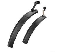 Juego de guardabarros telescópicos para bicicleta delantero y trasero, liberación rápida ajustable para bicicleta de montaña, protector de goma suave ancho con luz trasera, negro/rojo/azul/gris