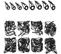 Juego de guía de ojo frontal de caña de pescar 80 piezas con opciones de marco de material dual y anillos de barro para cañas de fundición y arrastre (B)