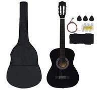 Juego de guitarra clásica 3/4 para principiantes, 36" de madera de tilo y cuerdas de nailon, incluye accesorios de plástico duro, ideal para niños y principiantes