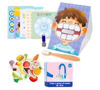 Juego de Habilidades motoras Finas, Tarjetas de Defensa | Set de Dentista para niños - Tarjeta educativa de higiene bucal para niños, Juego de Dentista para 3 años + niños y niñas