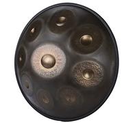 Juego de handpan premium, tambor de handpan de 10 notas en re menor, instrumento de percusión de tambor de acero de 432 HZ con estuche blando, soporte de handpan y paño antip