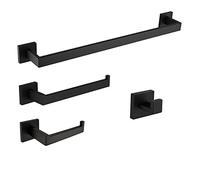 Juego de Hardware de baño Barra Dorada Barra de Toallas para Toallas higiénicas Toalla de Toallas Accesorios de baño de Bata de baño, Negro, un Solo Talla (Talla Negra)