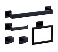 Juego de Hardware de baño Montaje de Pared de Pared Negro Gold de Acero Inoxidable Toalla de Toalla de Toalla de Toalla de Toalla de Papel Accesorios de baño de túnica Conjunto de Accesorios de baño,