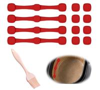 Juego de hebilla de silicona magnética para freidora de aire, para papel pergamino, accesorios para freidora de aire caliente, evita que el forro de papel desechable se queme de la cubierta de