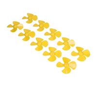 Juego de Hélices de Plástico de 4 Cuchillas de 60 Mm para Accesorios de Modelos de Barcos de Juguete, 10 Hélices de Repuesto con Orificio de 2 Mm (Yellow)