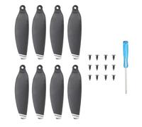 Juego De Hélices De Vuelo Silencioso, Mini Hélices, 12 Tornillos + 1 Destornillador + 8 Cuchillas, Repuestos De Hoja De Hélice, Hélices Accesorios Para Reemplazo De Drones (Negro Con Borde Plateado)