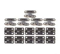 Juego de herrajes antiguos con bisagras y cerrojos para cajas de madera, armarios, cajas de joyería, cajas de vino, cajas de herramientas, muebles (bronce)