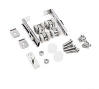 Juego de herrajes de rodillo deslizante para puerta de madera diseñado para cabinas de ducha con cuerpos de aleación de zinc y conjuntos giratorios de acero inoxidable (acero inoxidable)