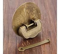 Juego de herrajes for muebles antiguos, candado antiguo chino decorativo, pestillo palanca for joyería, caja madera