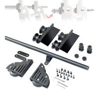 Juego de herrajes para una escalera de biblioteca móvil extensible, juego de rieles de escalera deslizante, rieles de escalera con ruedas de suelo con frenos, para biblioteca loft de almacenamiento