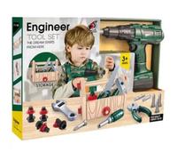 Juego de herramientas con taladro eléctrico.