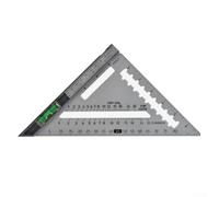 Juego de herramientas cuadradas de carpintero profesional, regla de ángulo ajustable con imán y nivel de burbuja, cuadrado de aluminio para marcar líneas y perforar, 279 x 198 mm (plateado)