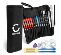 Juego de herramientas de 23 pzas. para la reparación de móviles, tablets o notebooks con 2 destornilladores Pentalobe, 4 TORX, pinzas & más | Herramientas de precisión + estuche de tela Oxford