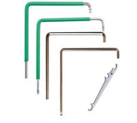 Juego de herramientas de ajuste de ventanas, 5 piezas, 4 mm, hexagonales | Juego de 5 piezas, 4 mm Hex, TX15 Torx, rodamientos de esquina, mango antideslizante, color verde/plateado