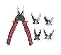 Juego de Herramientas de alicates 5 en 1, herramienta de engaste de alambre multifuncional, mango de goma de acero de aleación para reparaciones del hogar de electricista